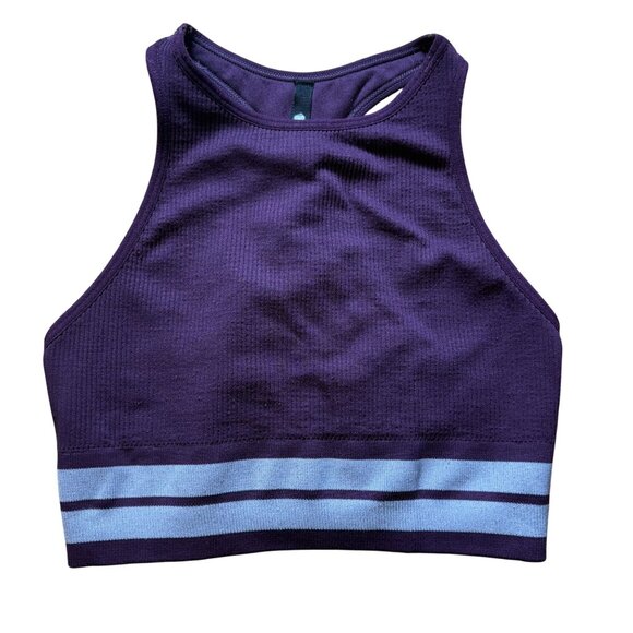 Spiritual Gangster Seamless Ribbed Racerback Sports Bra Women's Size XS/S Purple - Picture 1 of 6
